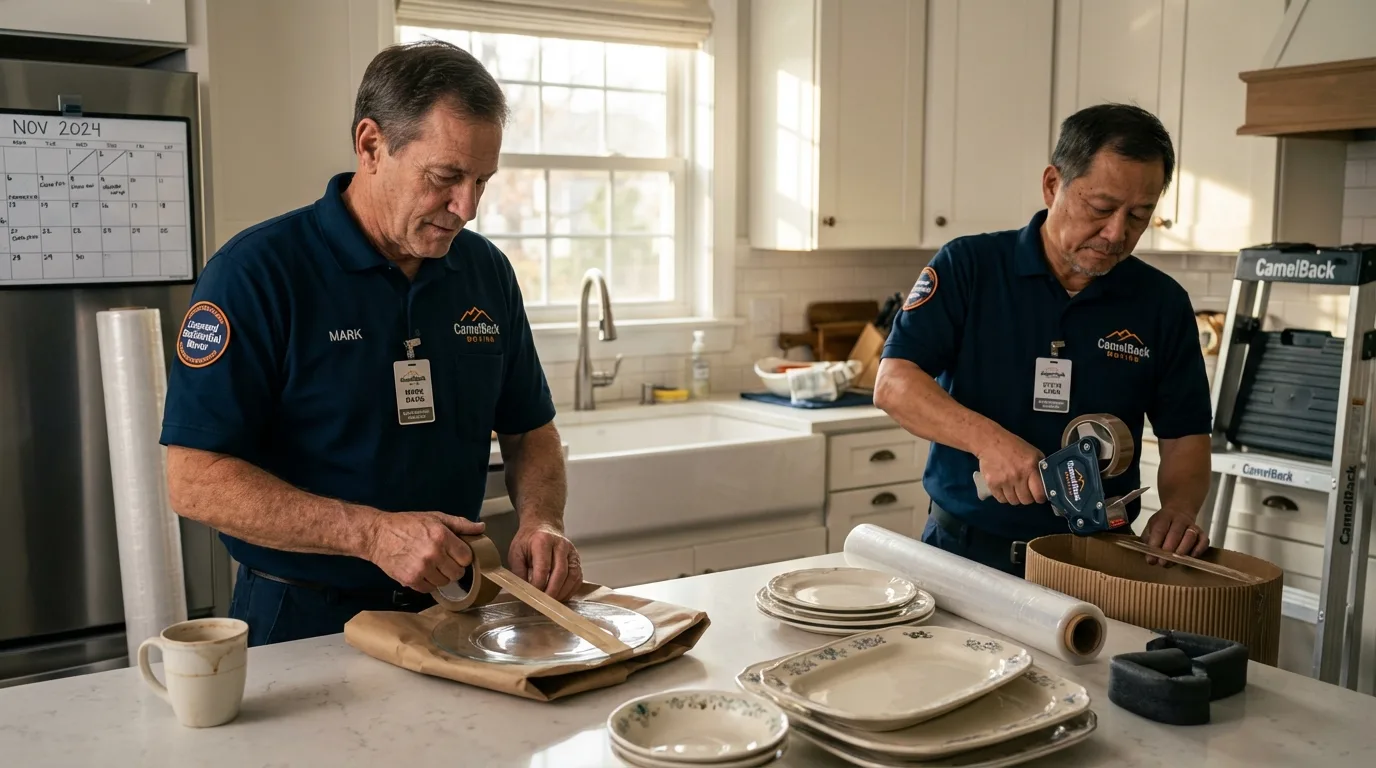 Professional crew packing kitchen dishware in Geneva, AL